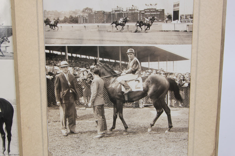 Collection of Black and White Photographs of Race Horses
