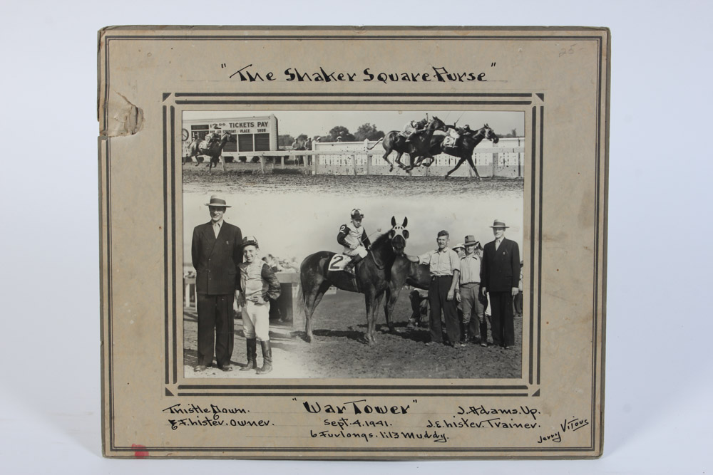 Collection of Black and White Photographs of Race Horses