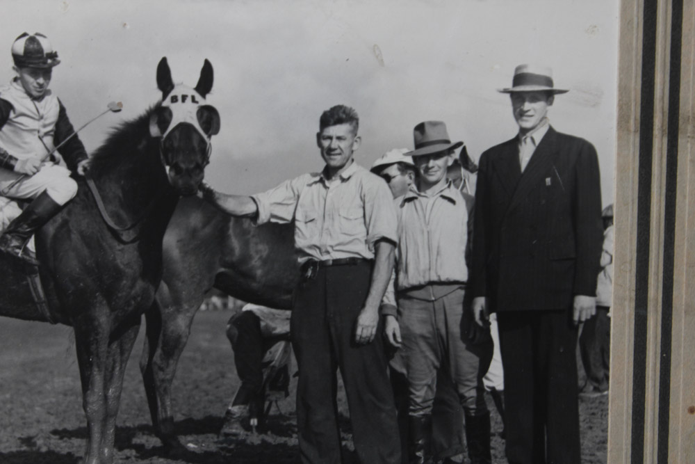 Collection of Black and White Photographs of Race Horses