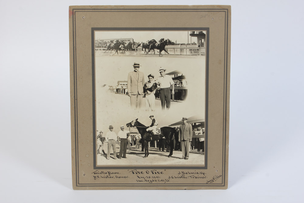 Collection of Black and White Photographs of Race Horses