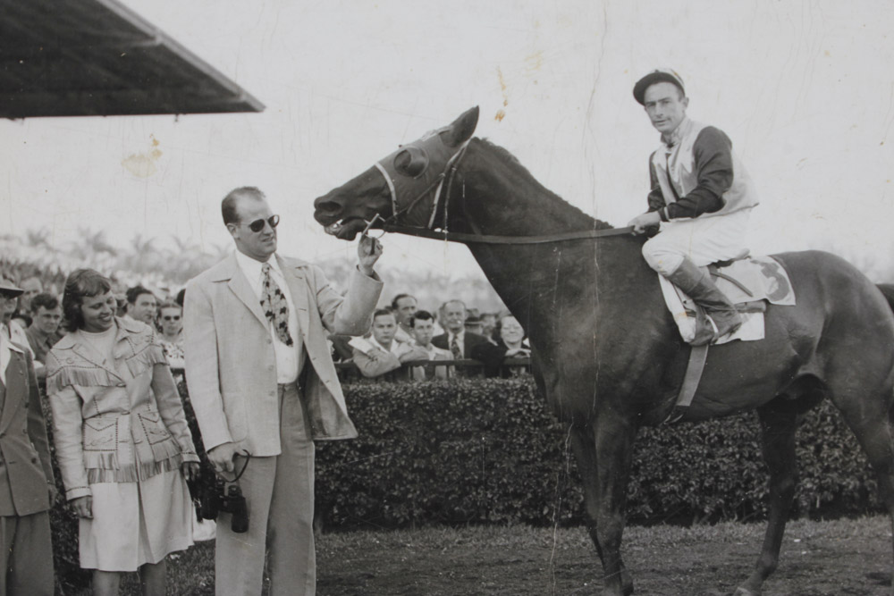 Collection of Black and White Photographs of Race Horses