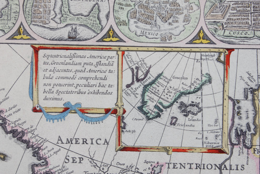 Hand Colored Lithograph After "Americae Nova Tabula"