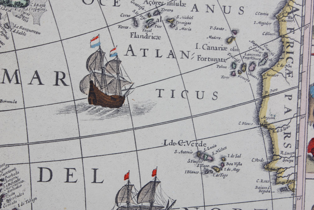 Hand Colored Lithograph After "Americae Nova Tabula"