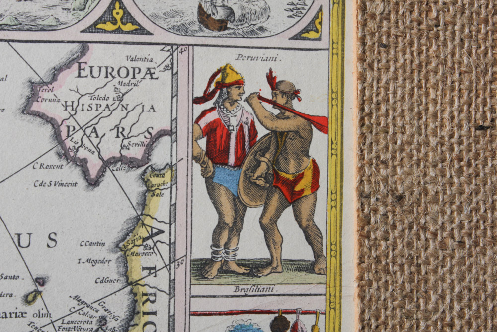 Hand Colored Lithograph After "Americae Nova Tabula"