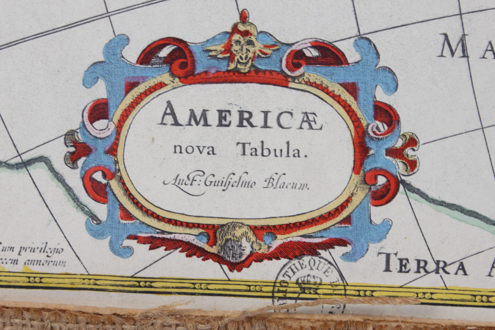 Hand Colored Lithograph After "Americae Nova Tabula"