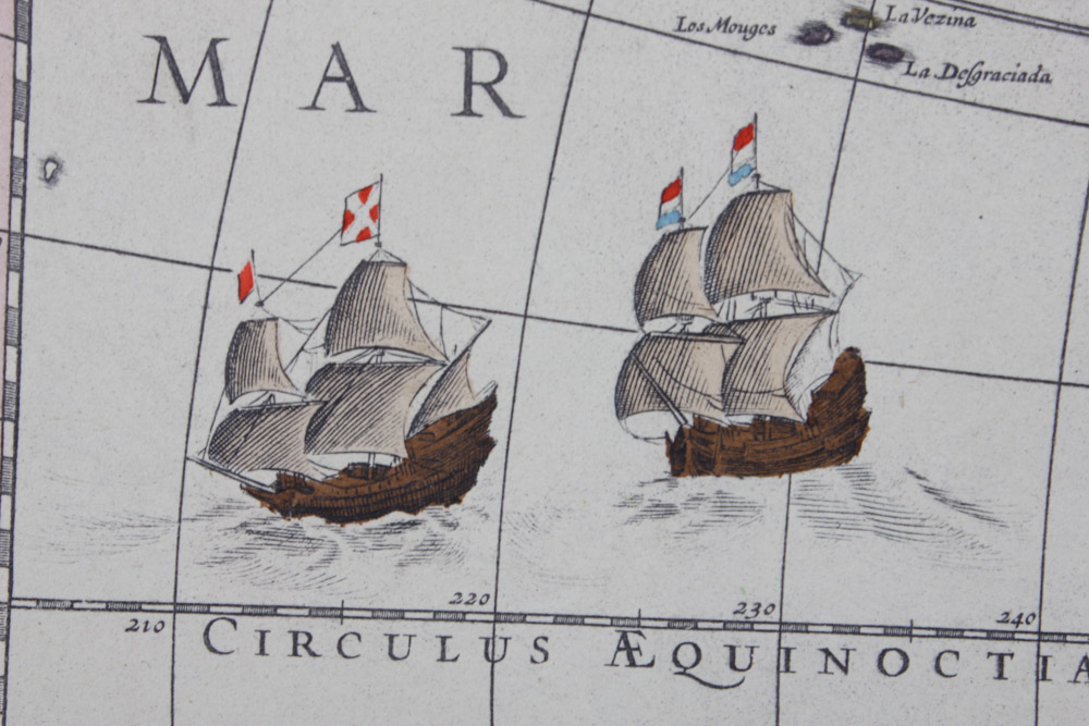 Hand Colored Lithograph After "Americae Nova Tabula"