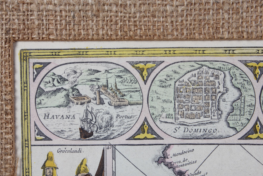 Hand Colored Lithograph After "Americae Nova Tabula"