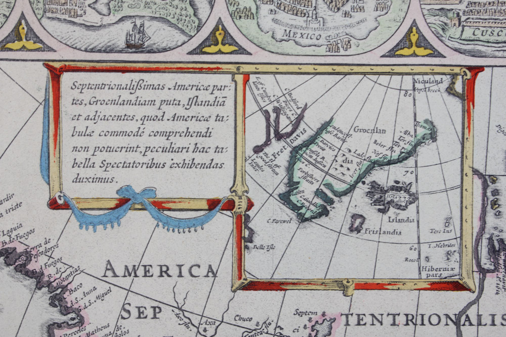 Hand Colored Lithograph After "Americae Nova Tabula"