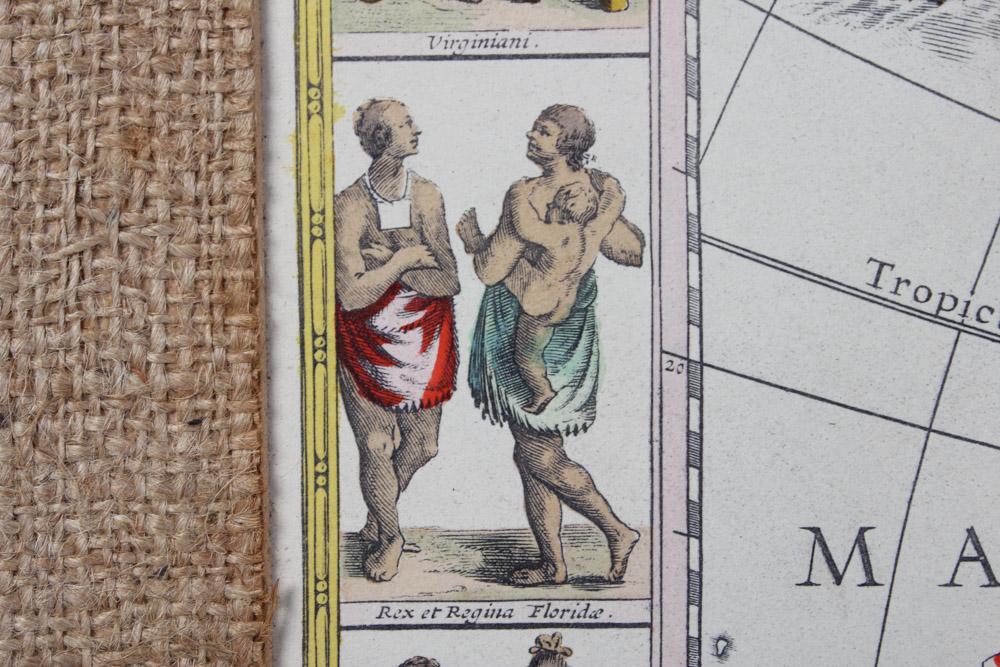 Hand Colored Lithograph After "Americae Nova Tabula"