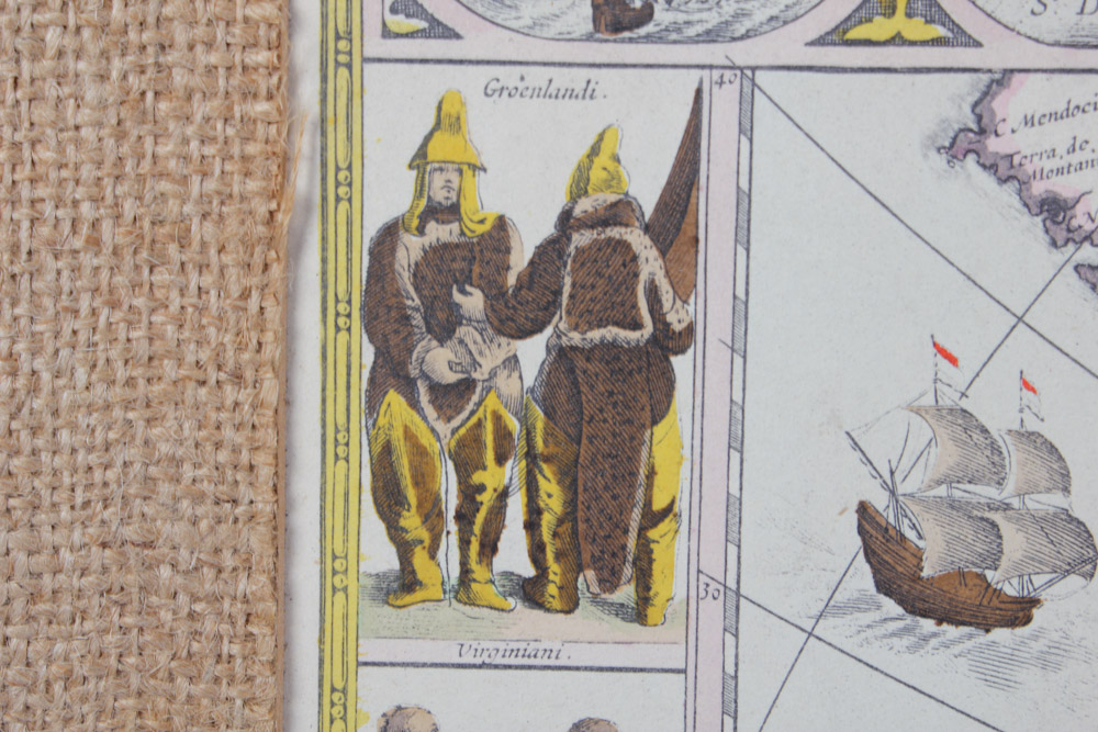 Hand Colored Lithograph After "Americae Nova Tabula"