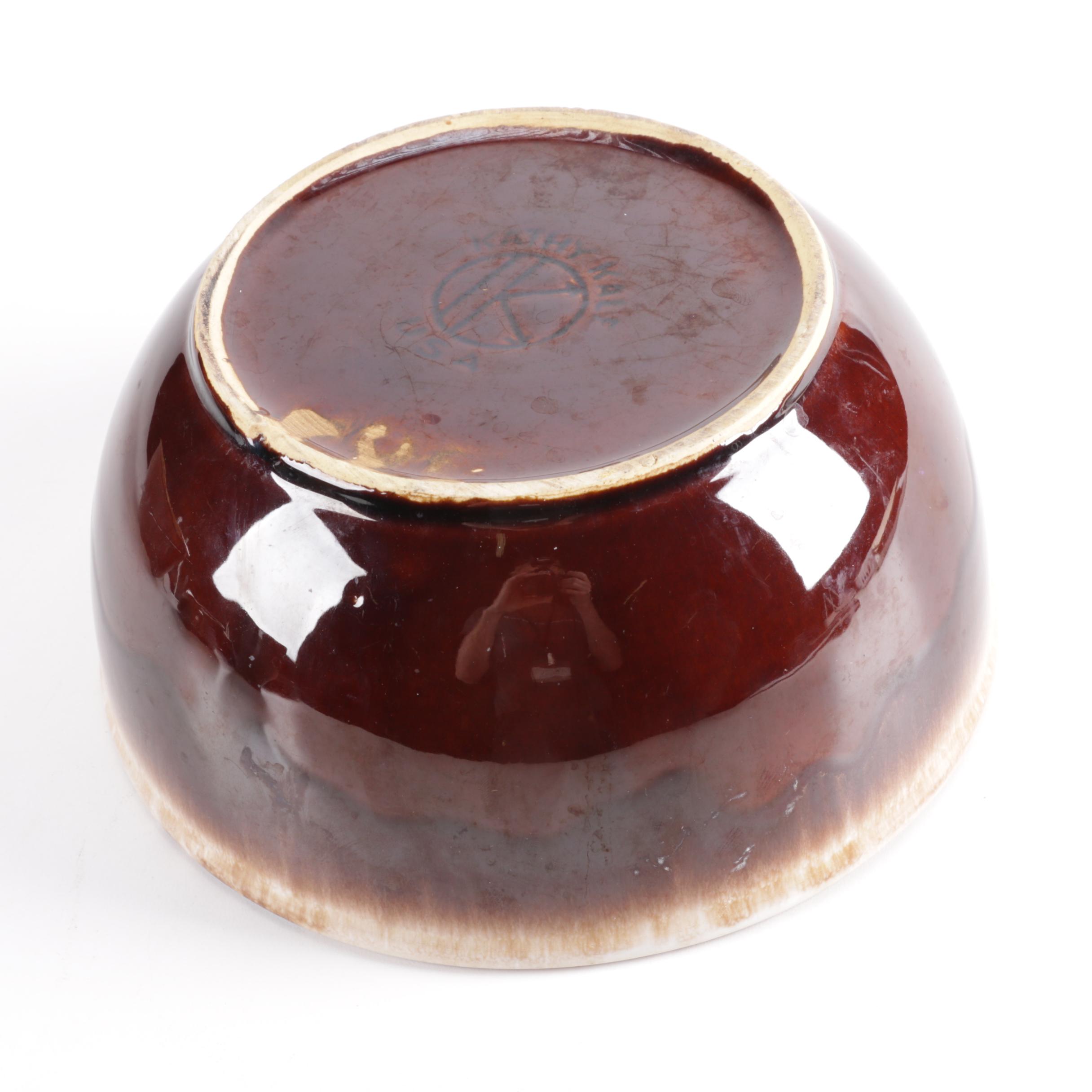 Assortment of Brown Glazed Ceramic Stoneware Including Hull and Kathy Kale