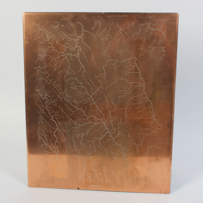 Pair of Antique Copper Map Printing Plates of Winchester, VA