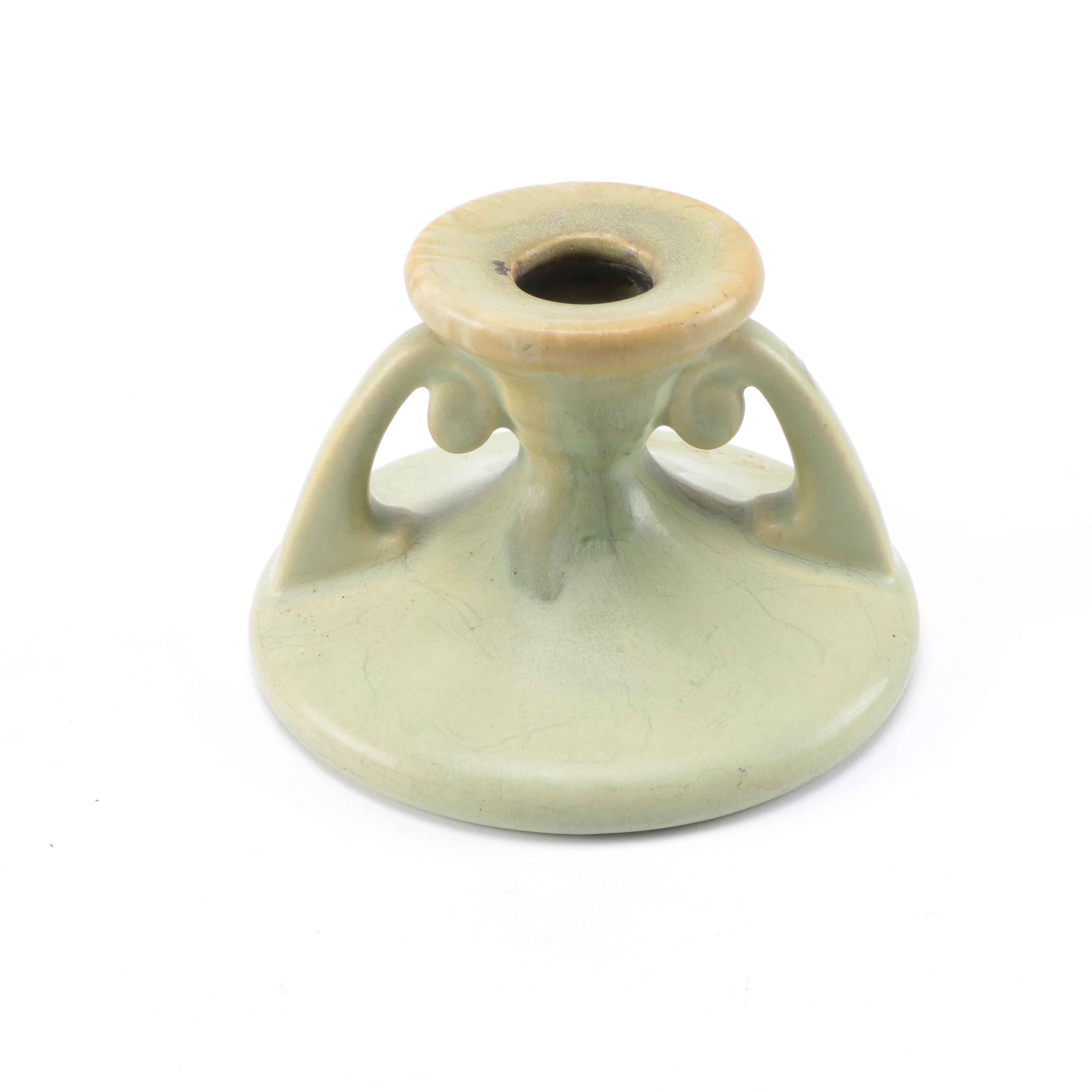 Assorted Pottery including Roseville "Carnelian II" Candlestick Holder