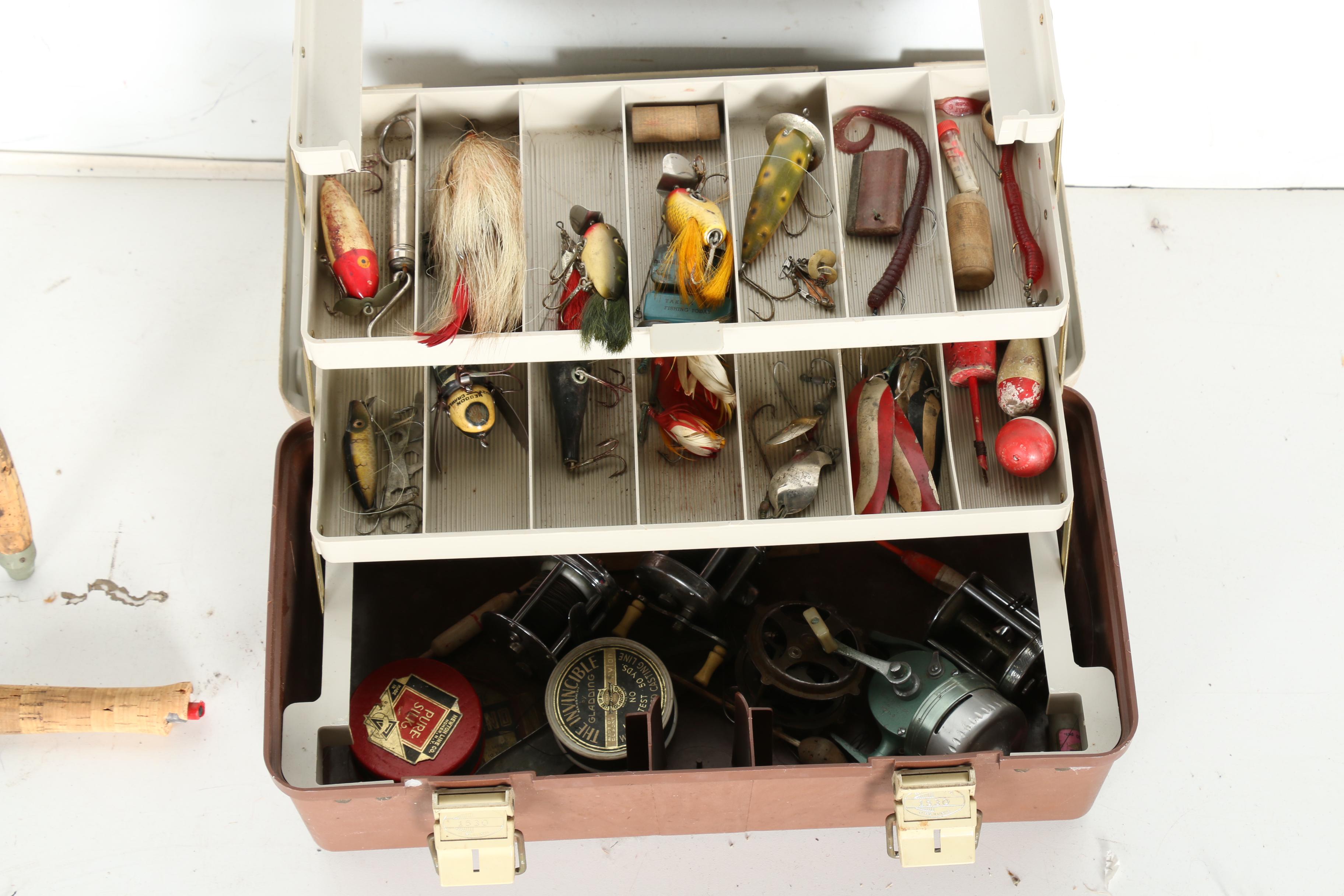 Assorted Fishing Lures and Rods