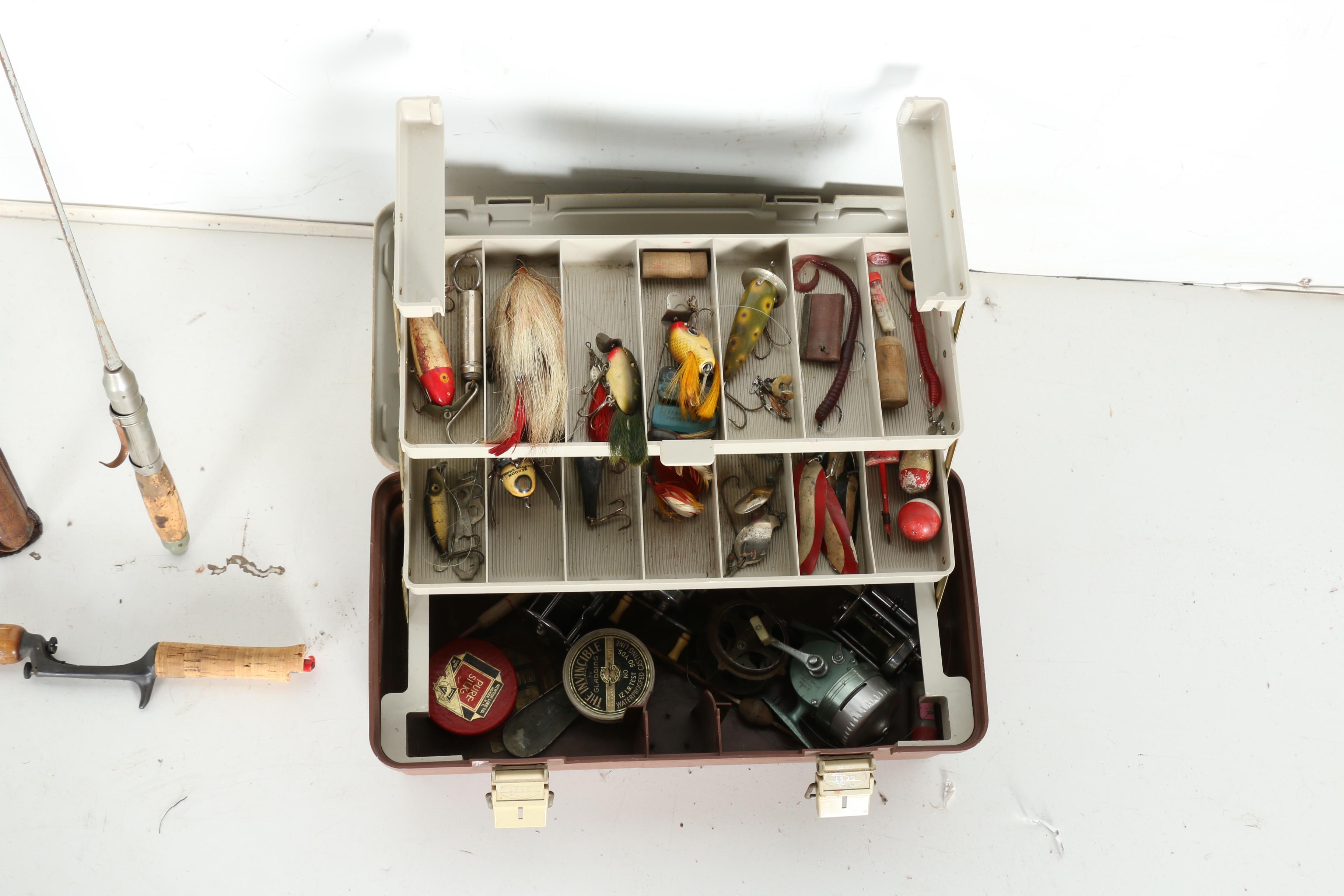 Assorted Fishing Lures and Rods
