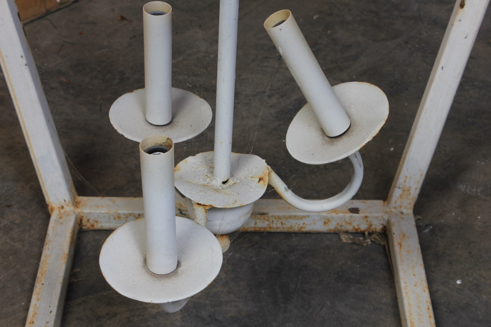 White Cast Iron Lighting Fixture