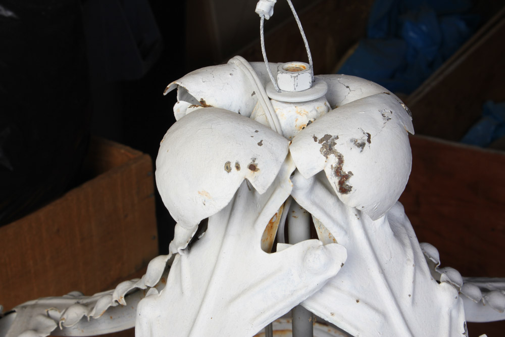 White Cast Iron Lighting Fixture