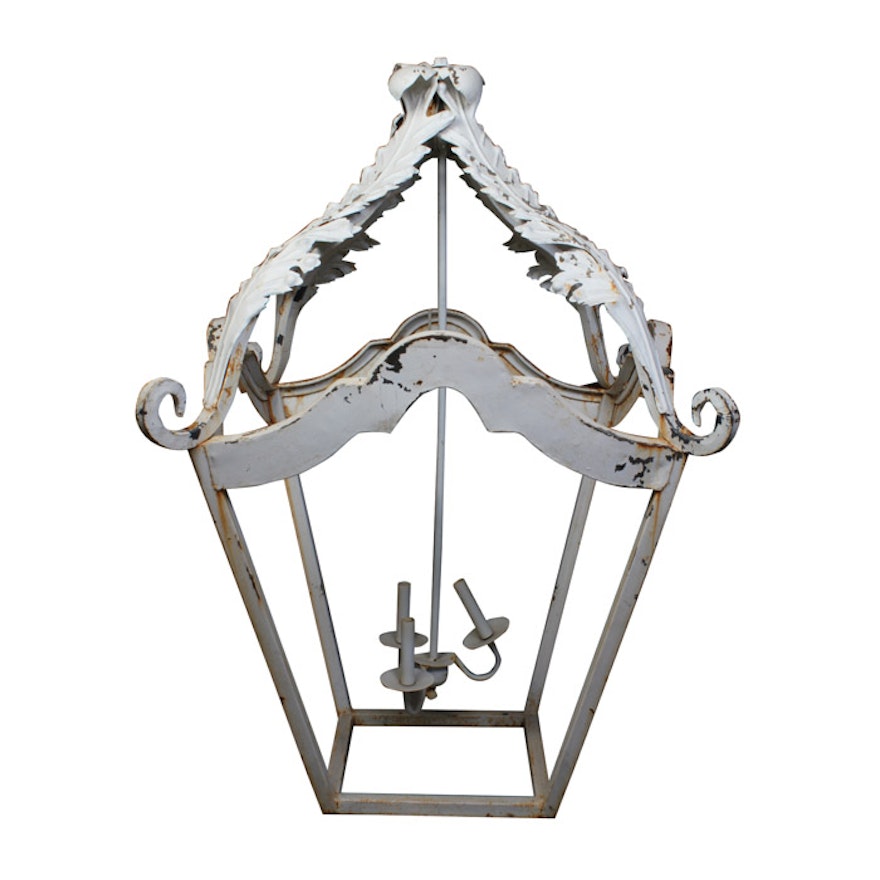 White Cast Iron Chandelier