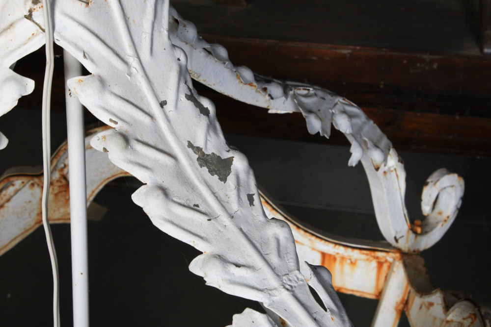 White Cast Iron Chandelier