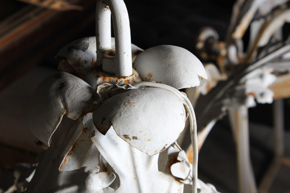 White Cast Iron Chandelier