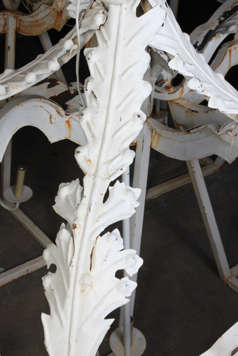 White Cast Iron Lantern Style Chandelier