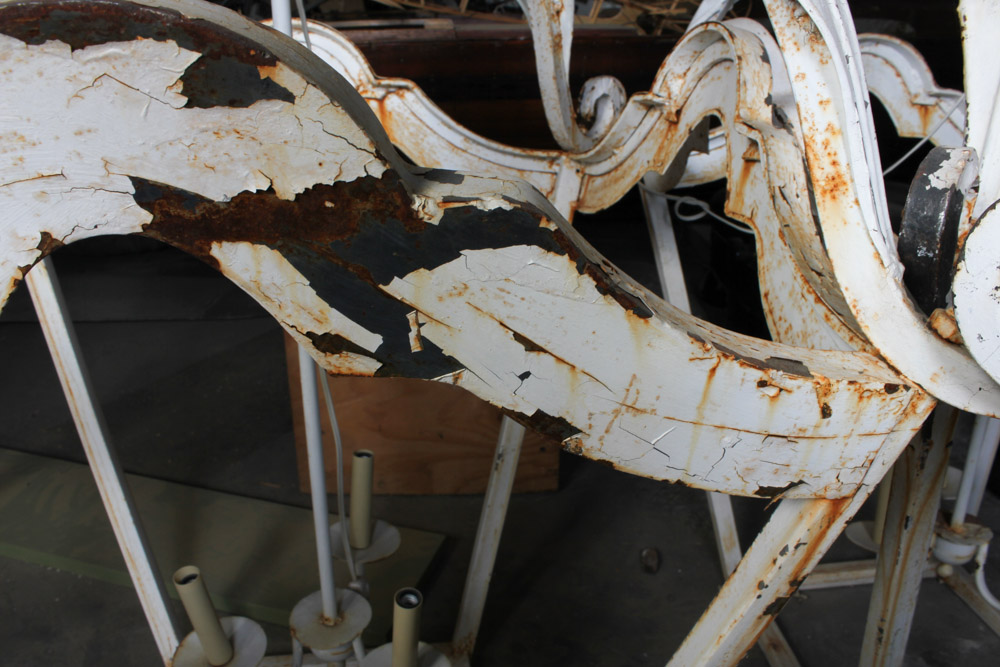 White Cast Iron Lantern Style Chandelier