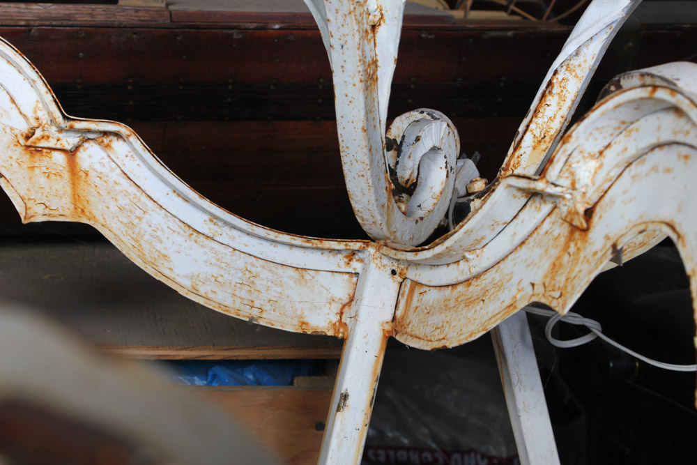 White Cast Iron Lantern Style Chandelier