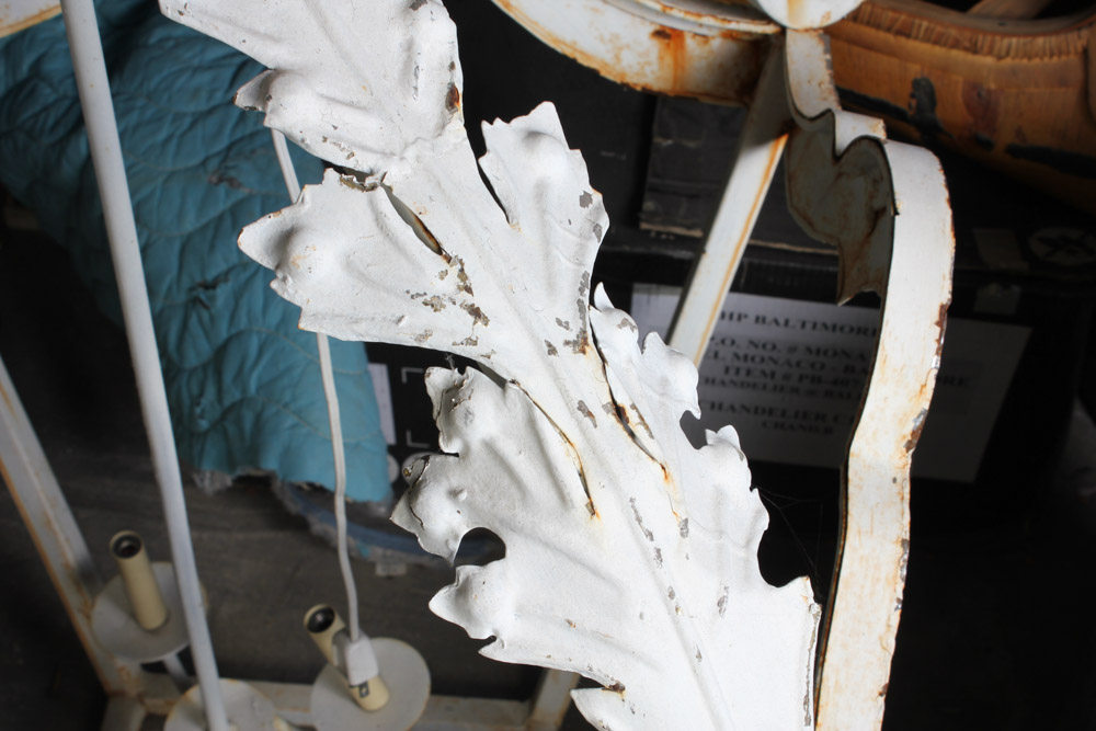 White Cast Iron Light Fixture