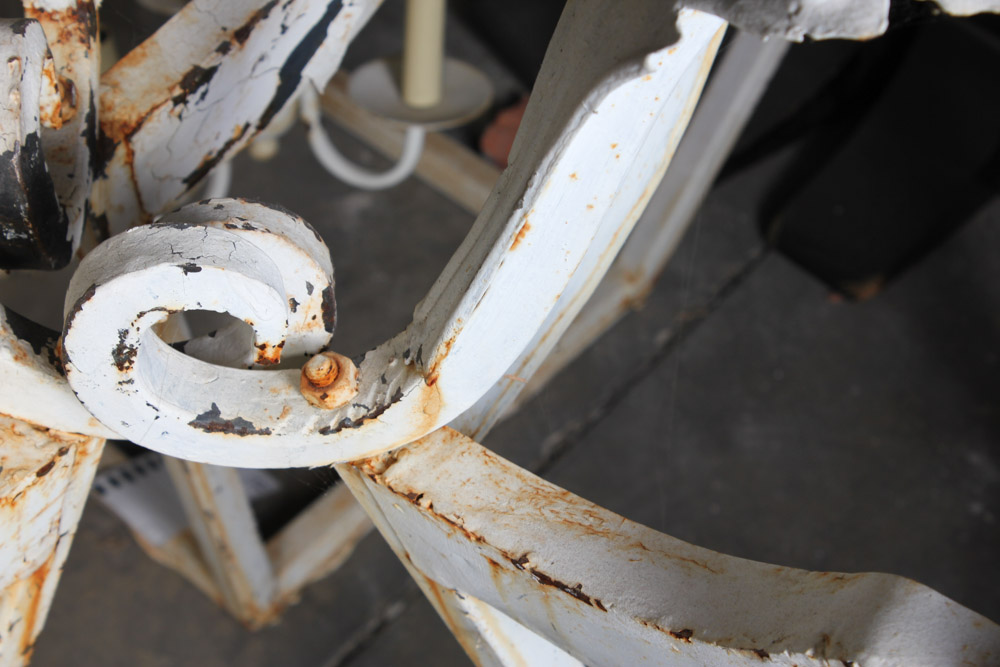 White Cast Iron Light Fixture