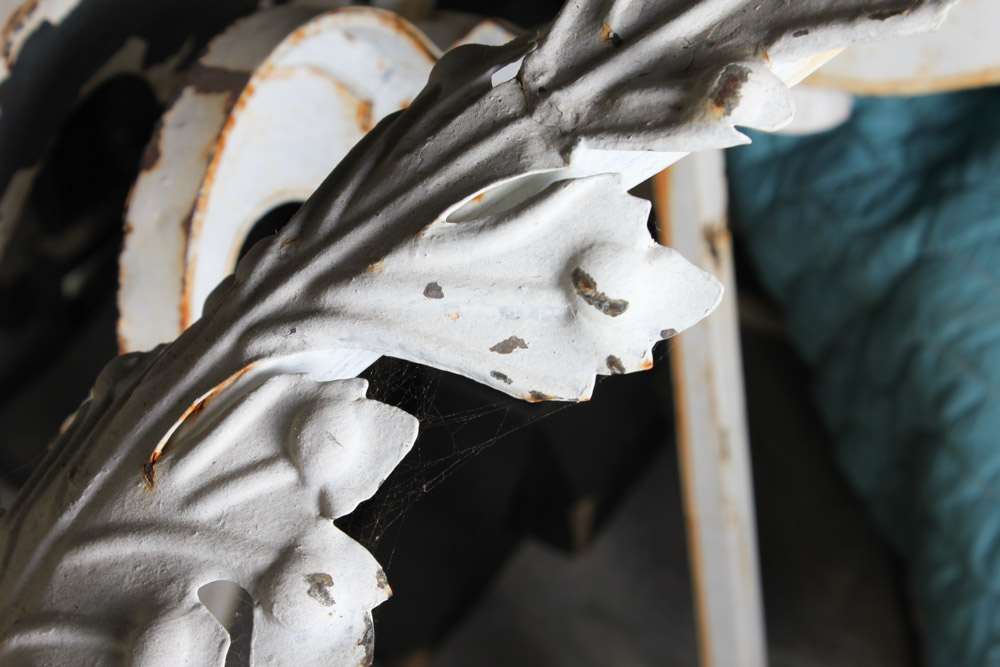 White Cast Iron Light Fixture