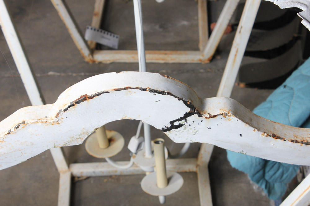 White Cast Iron Light Fixture