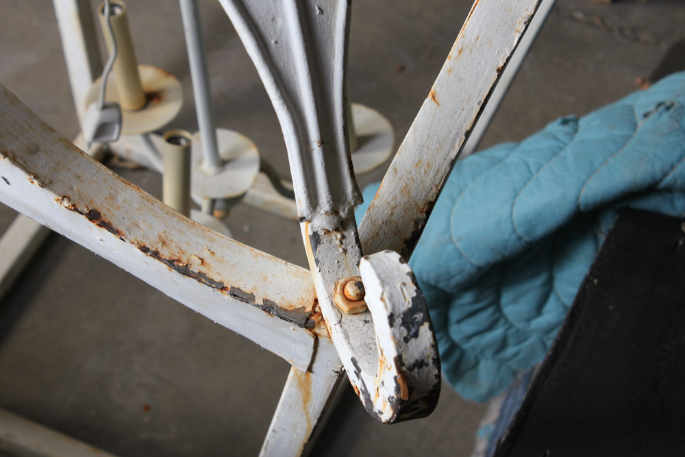 White Cast Iron Light Fixture