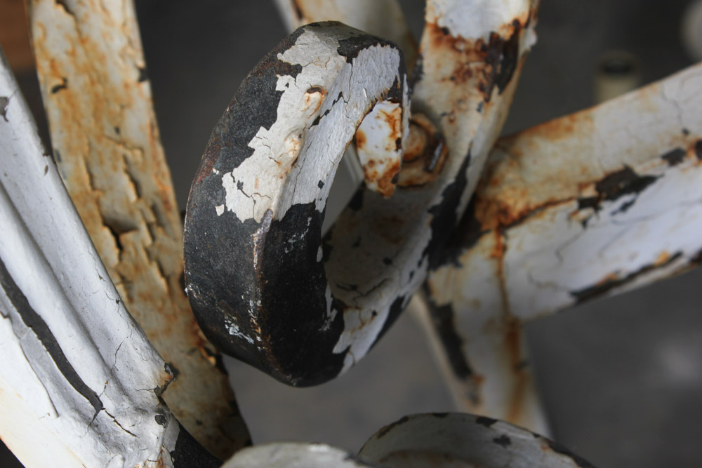 White Cast Iron Lighting Fixture