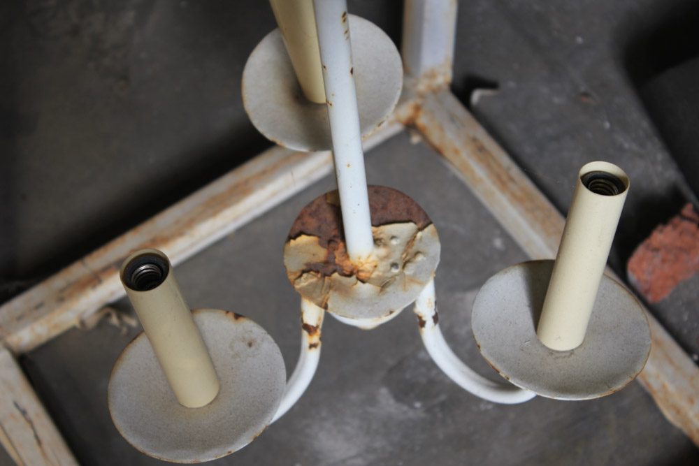 White Cast Iron Lighting Fixture