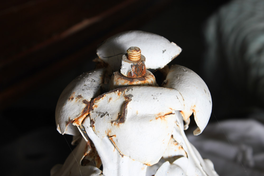 White Cast Iron Lighting Fixture