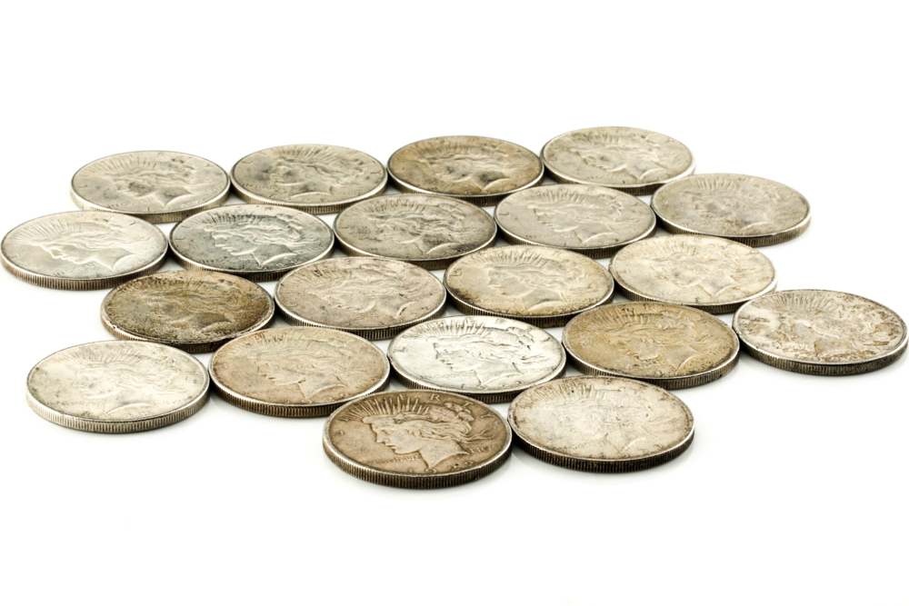 Twenty Peace Silver Dollars