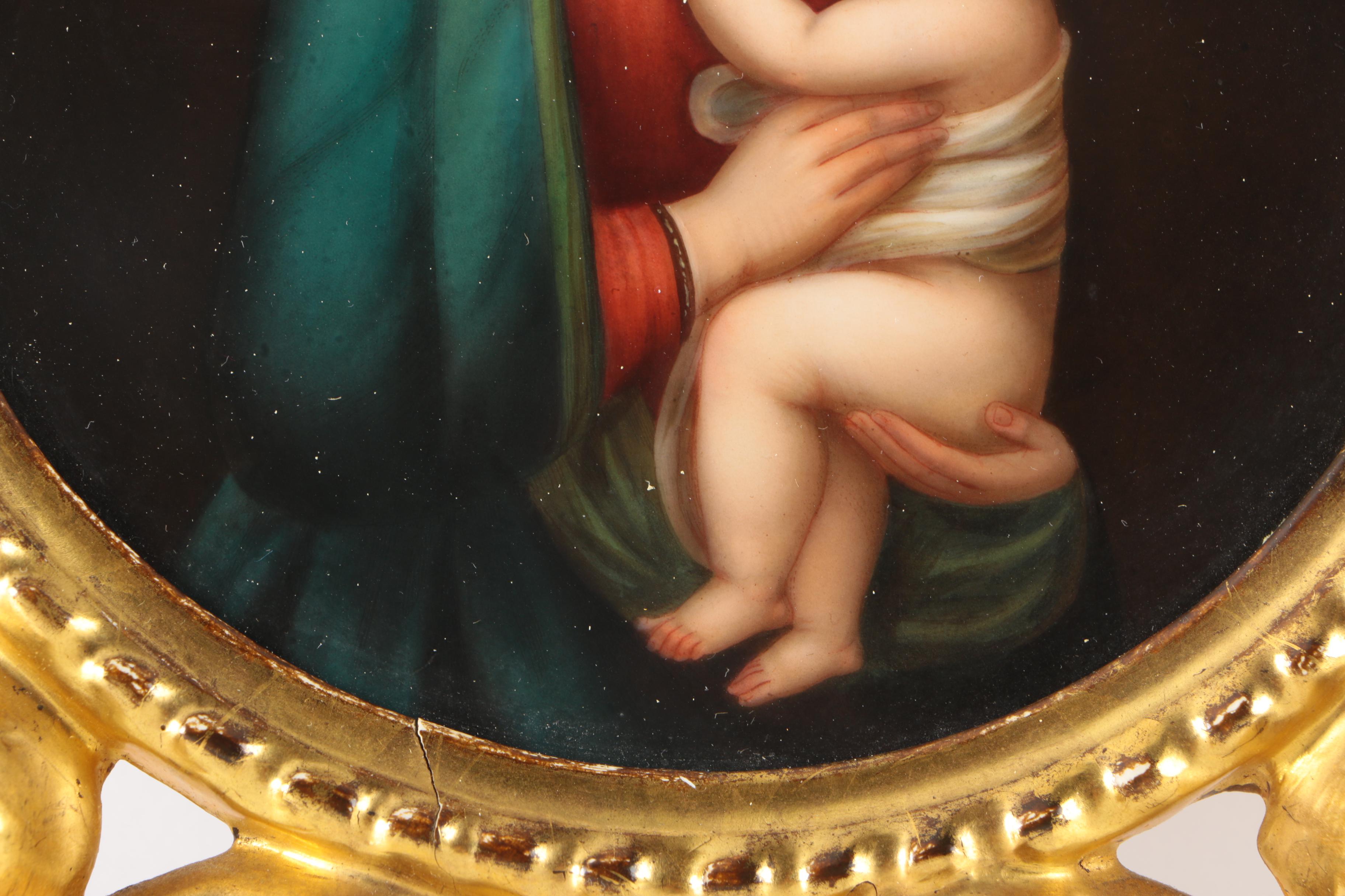 Antique KPM Portait Plaques of Virgin Mary