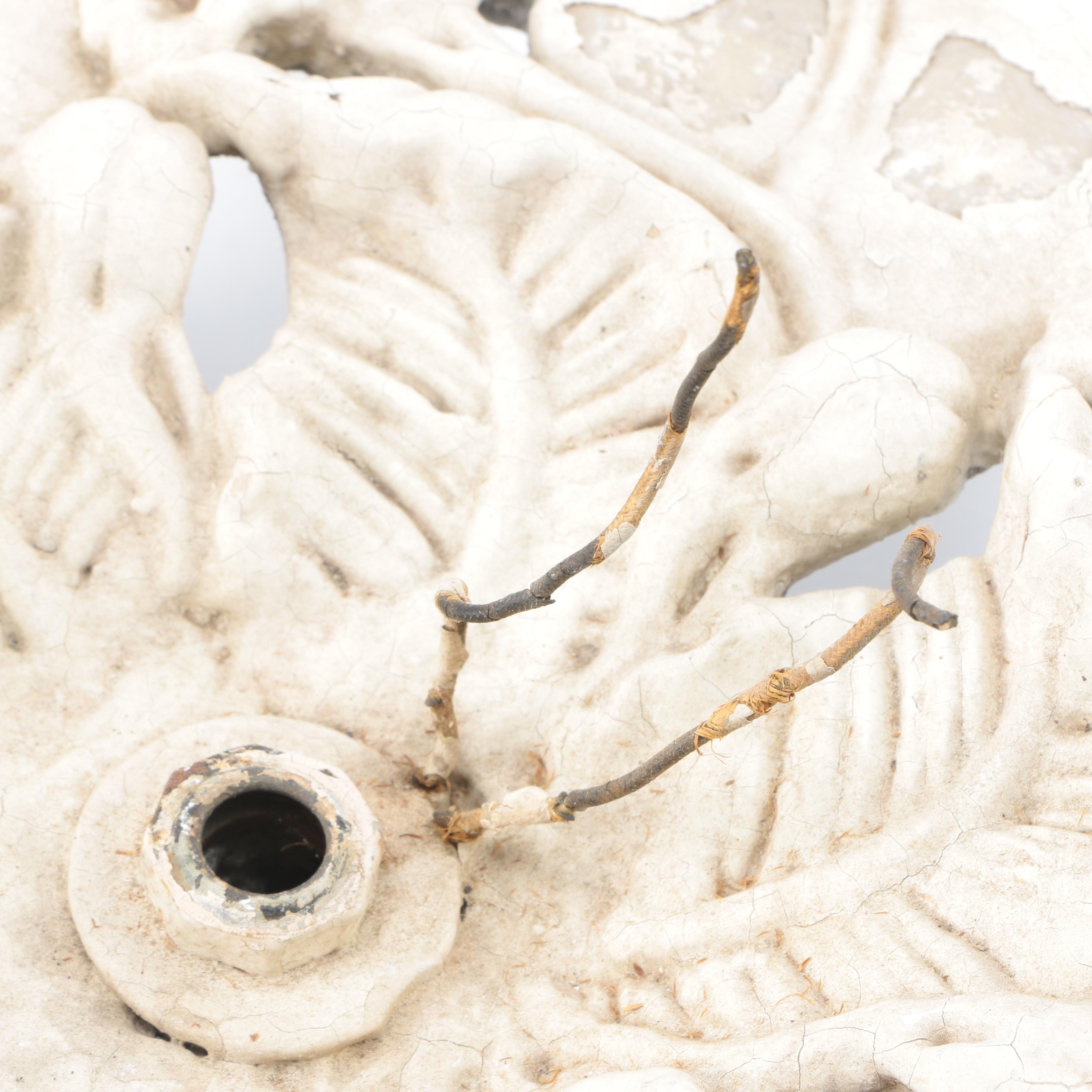 Concrete White Floral Outdoor Light Fixture