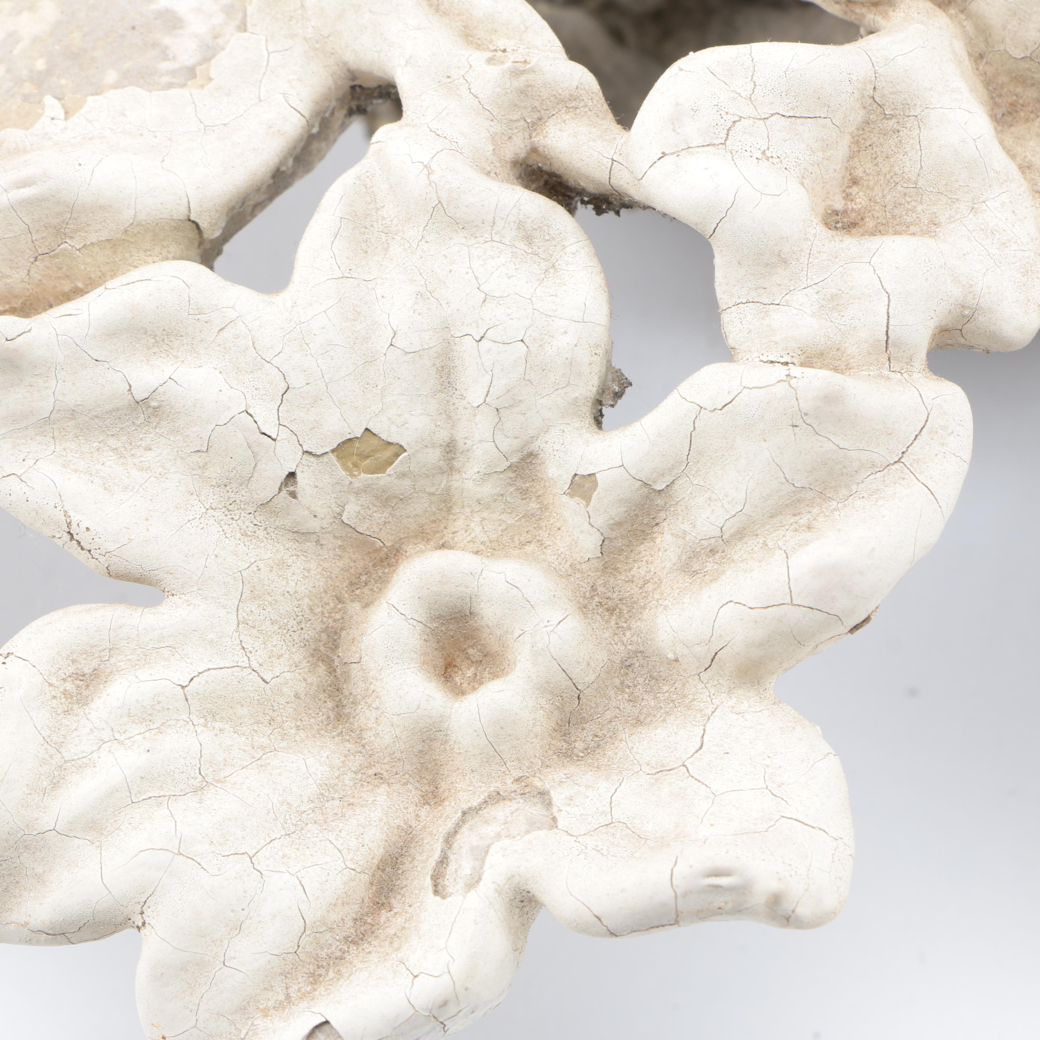 Concrete White Floral Outdoor Light Fixture