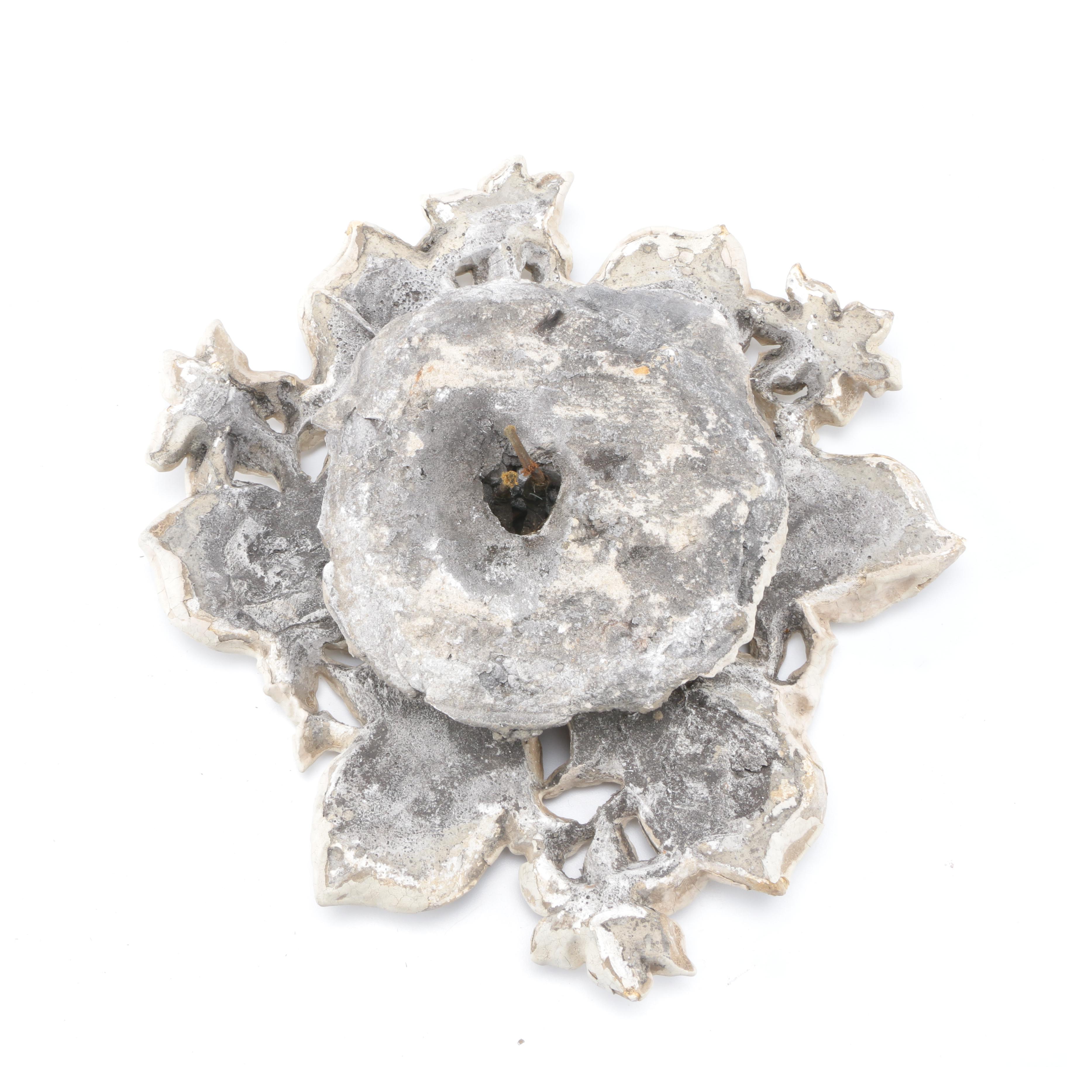 Concrete White Floral Outdoor Light Fixture