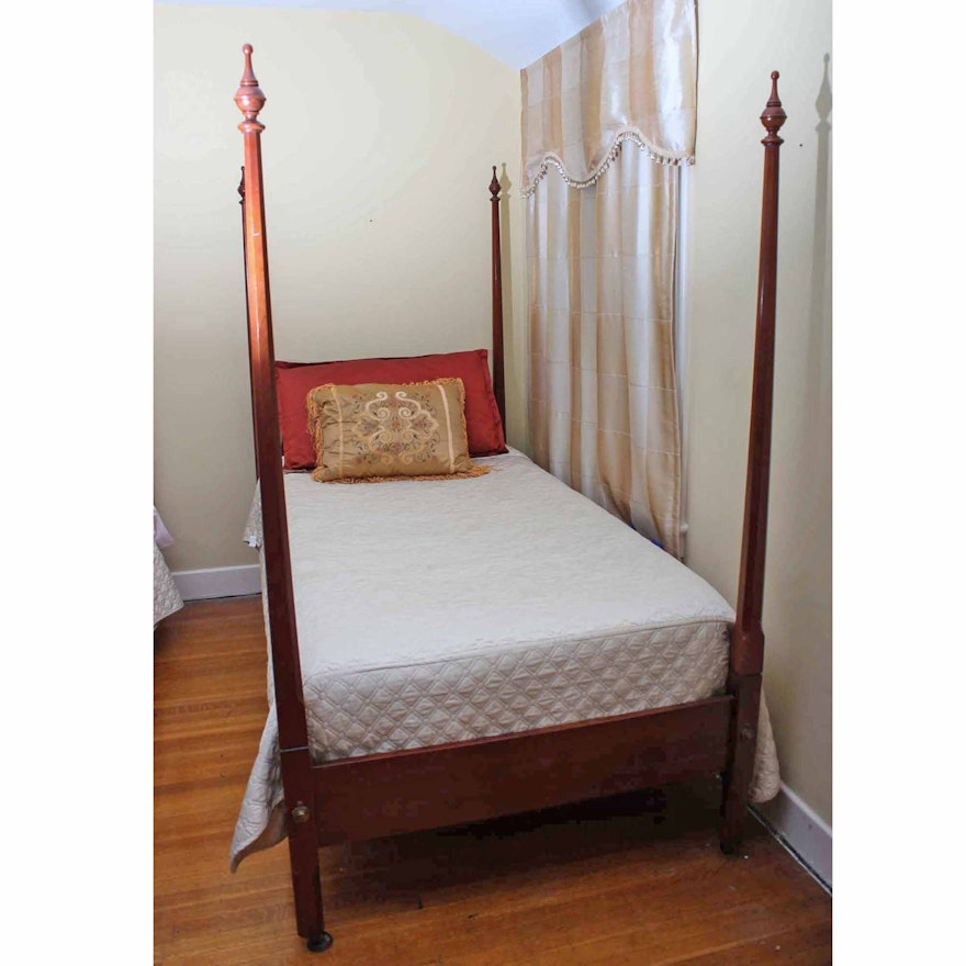 Cherry Twin Size Four Poster Bed Frame by Statton