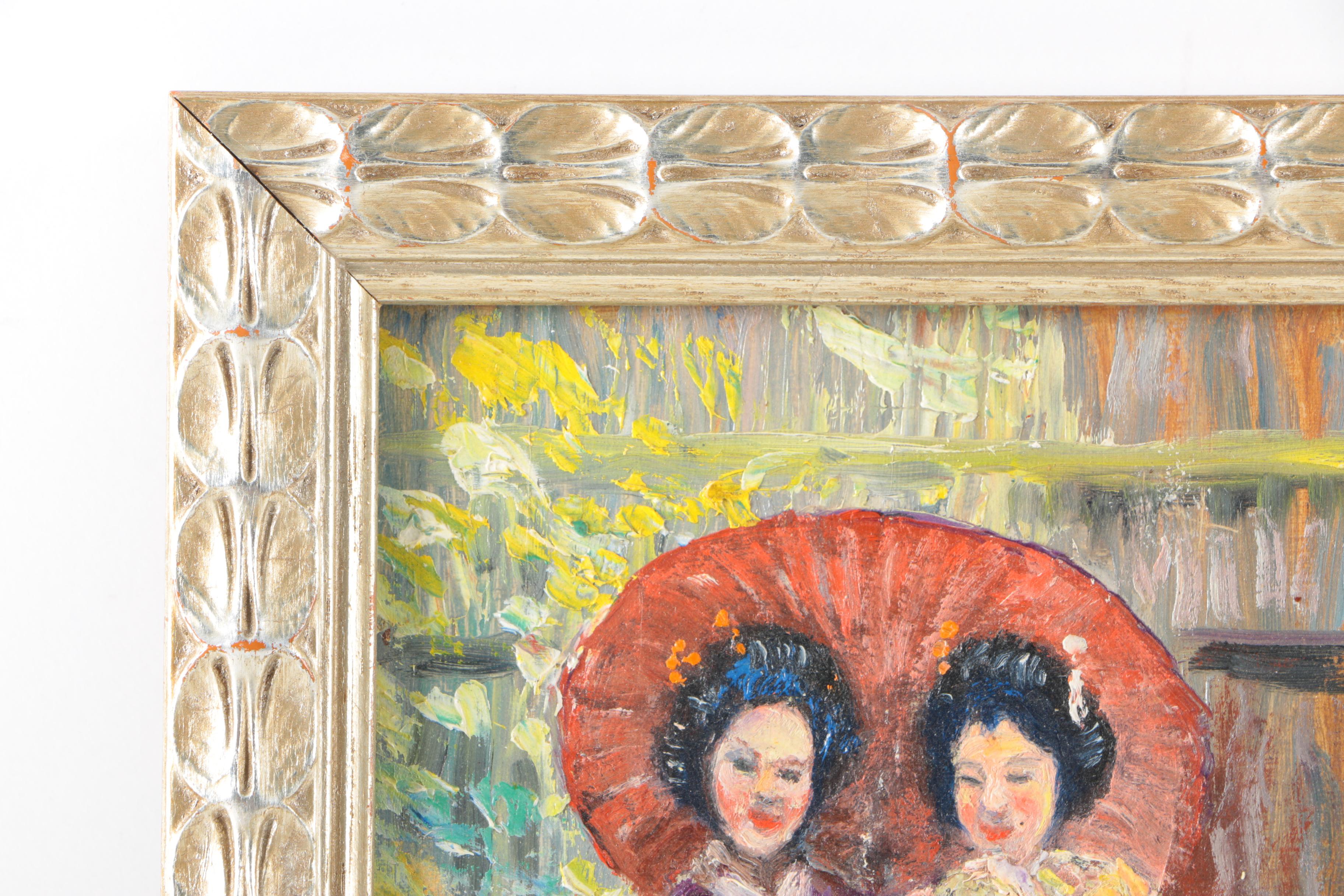 Oil Painting of Women in Kimonos