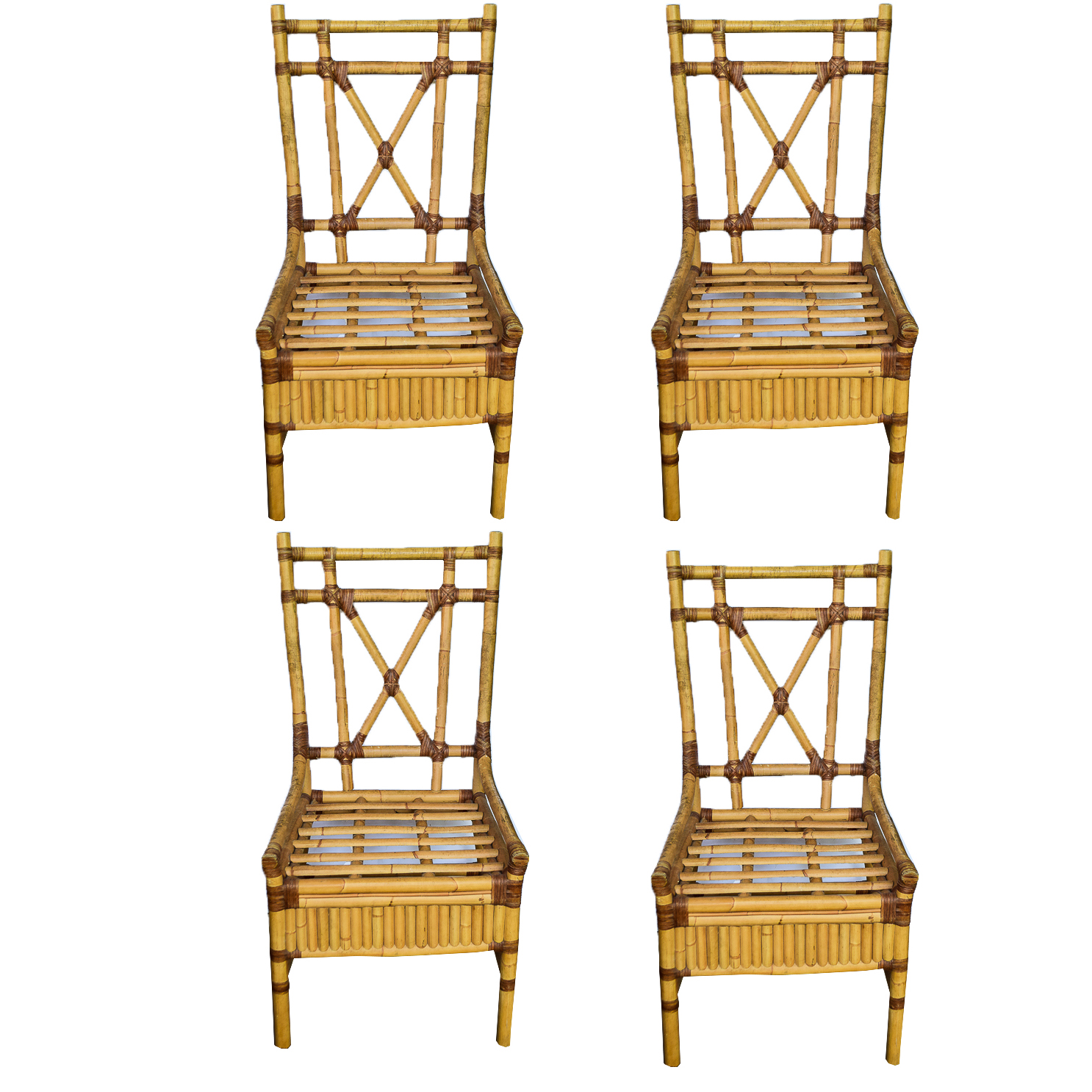 Set of Rattan Side Chairs