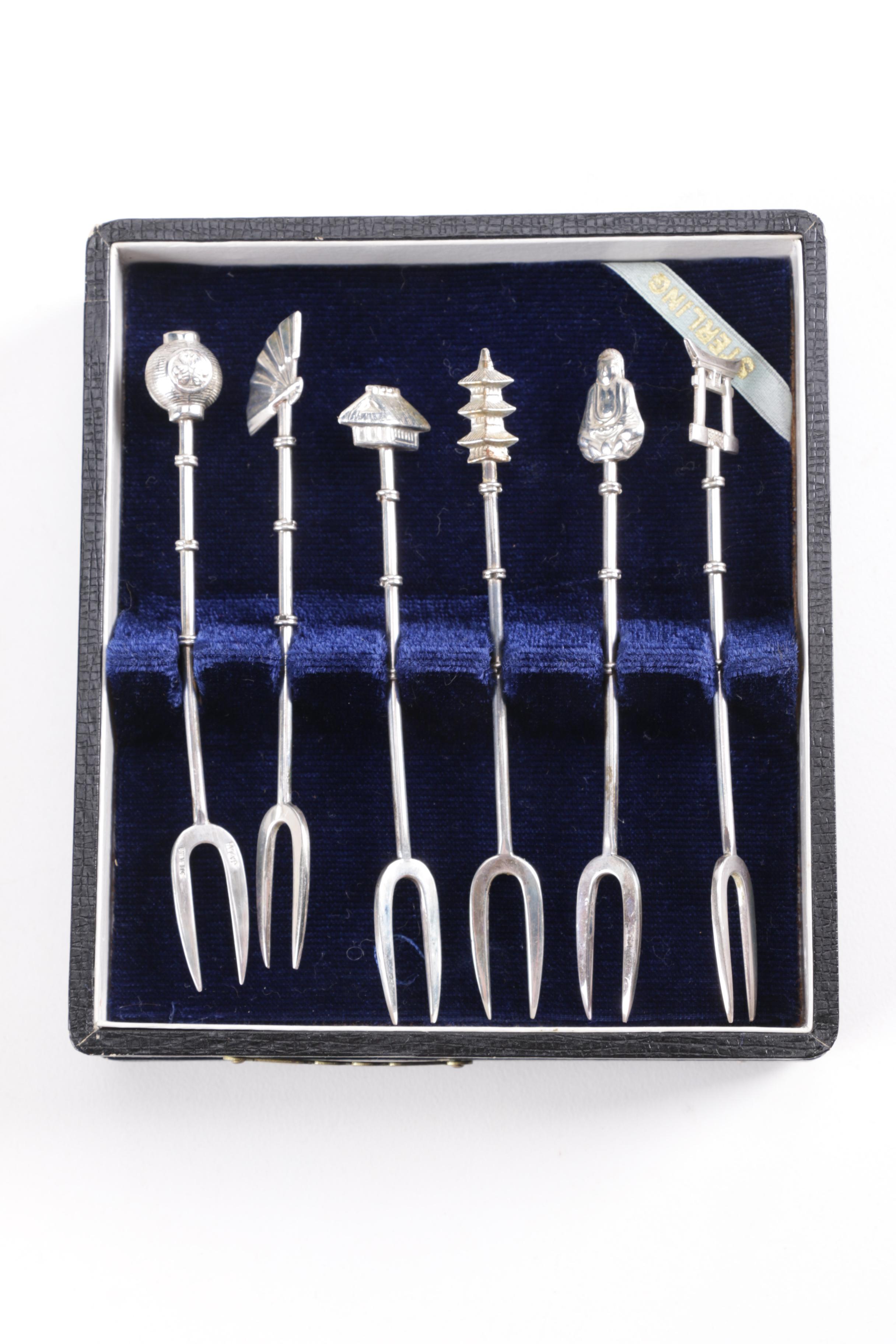 Sakai Silver Smiths Japanese Sterling Silver Cocktail Forks