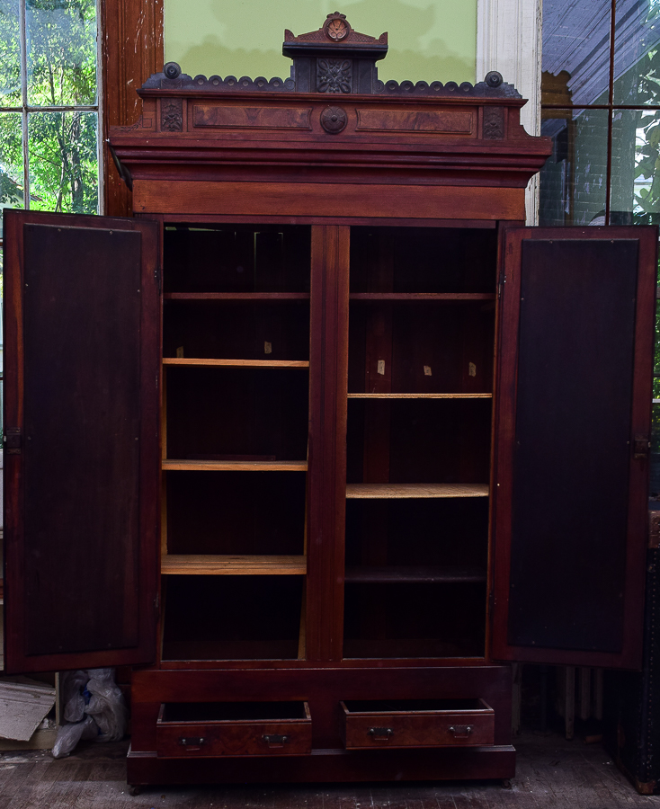 Antique Victorian Eastlake Style Wardrobe