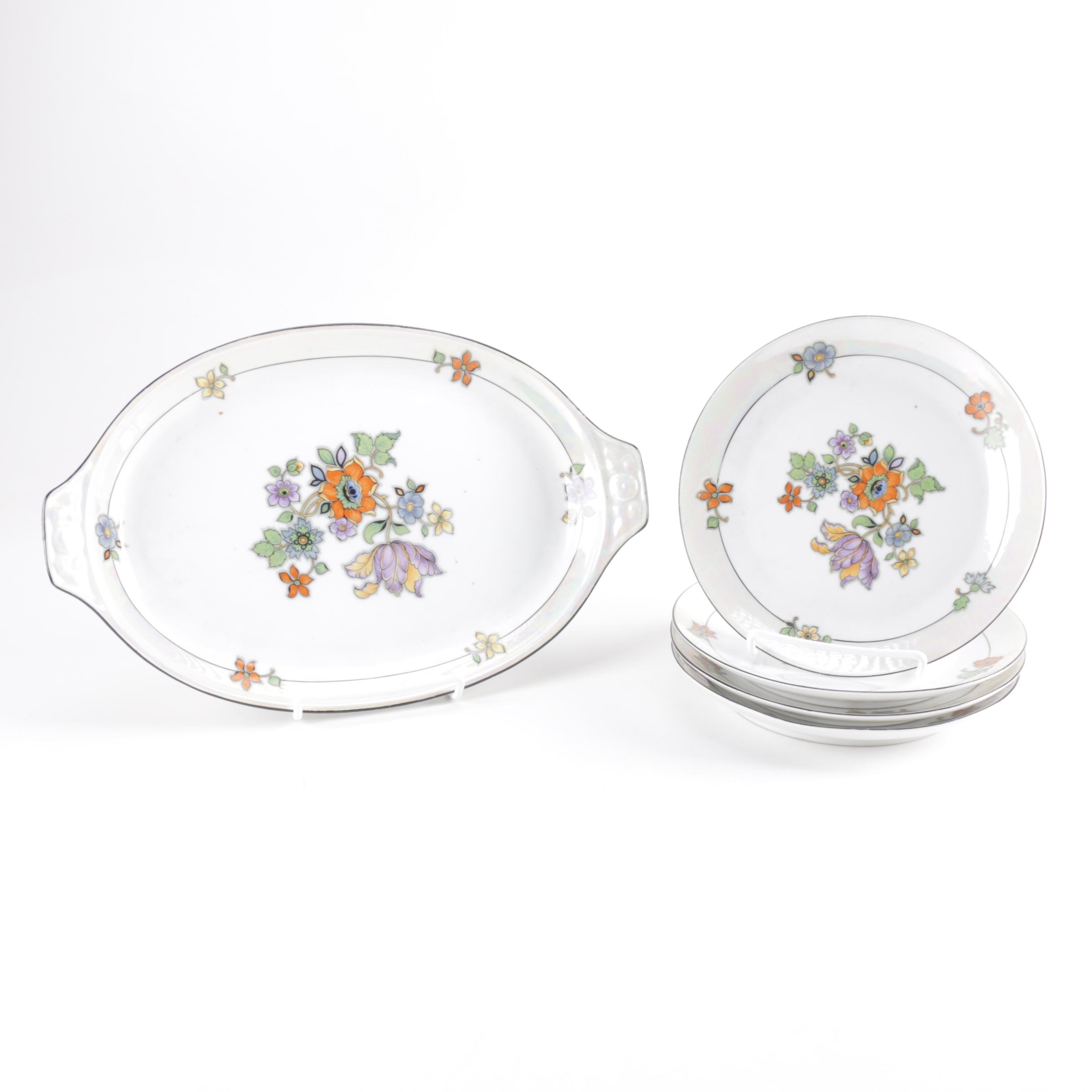 Z.eh Scherzer and Co. Porcelain Plates and Platter