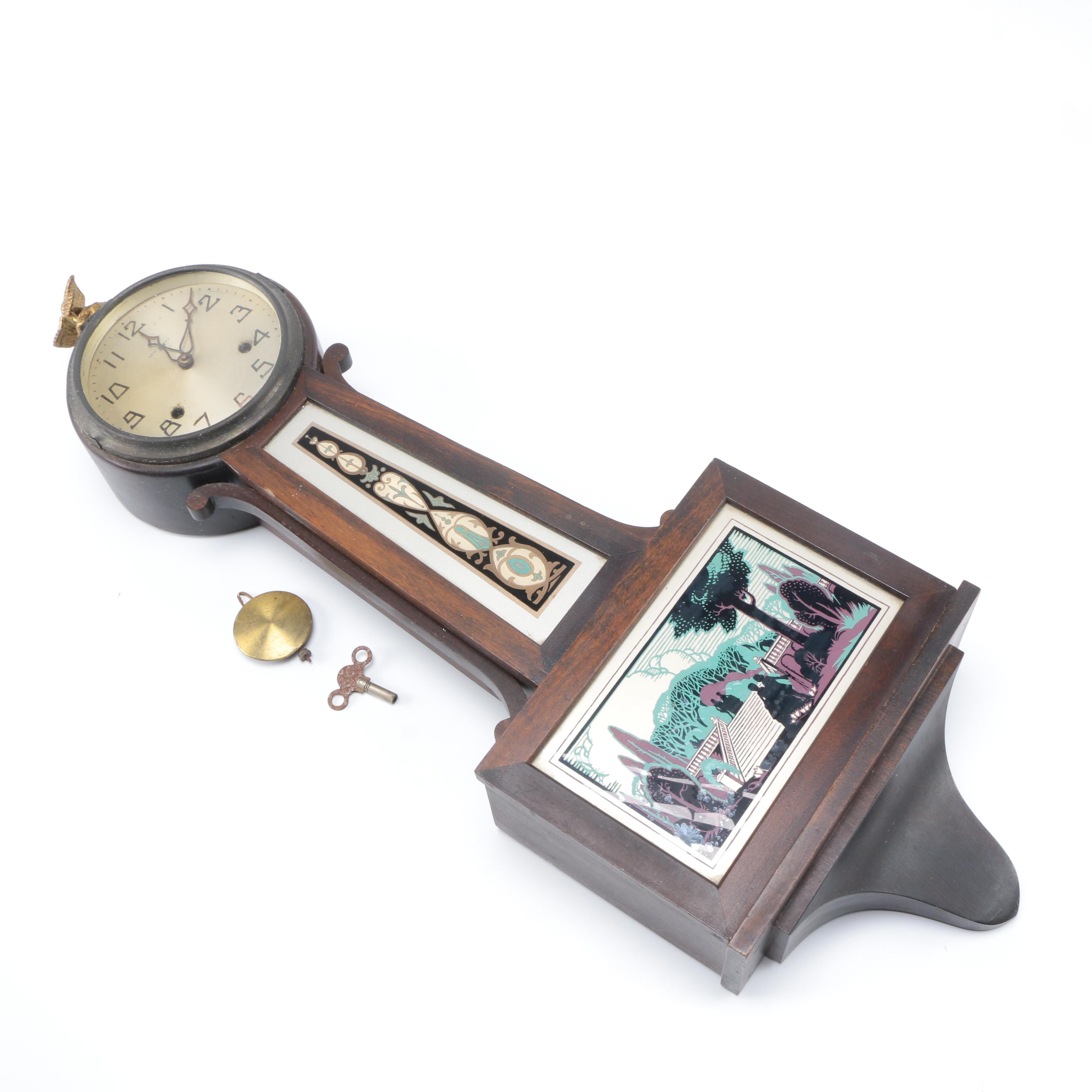 Vintage New Haven Banjo Wall Clock