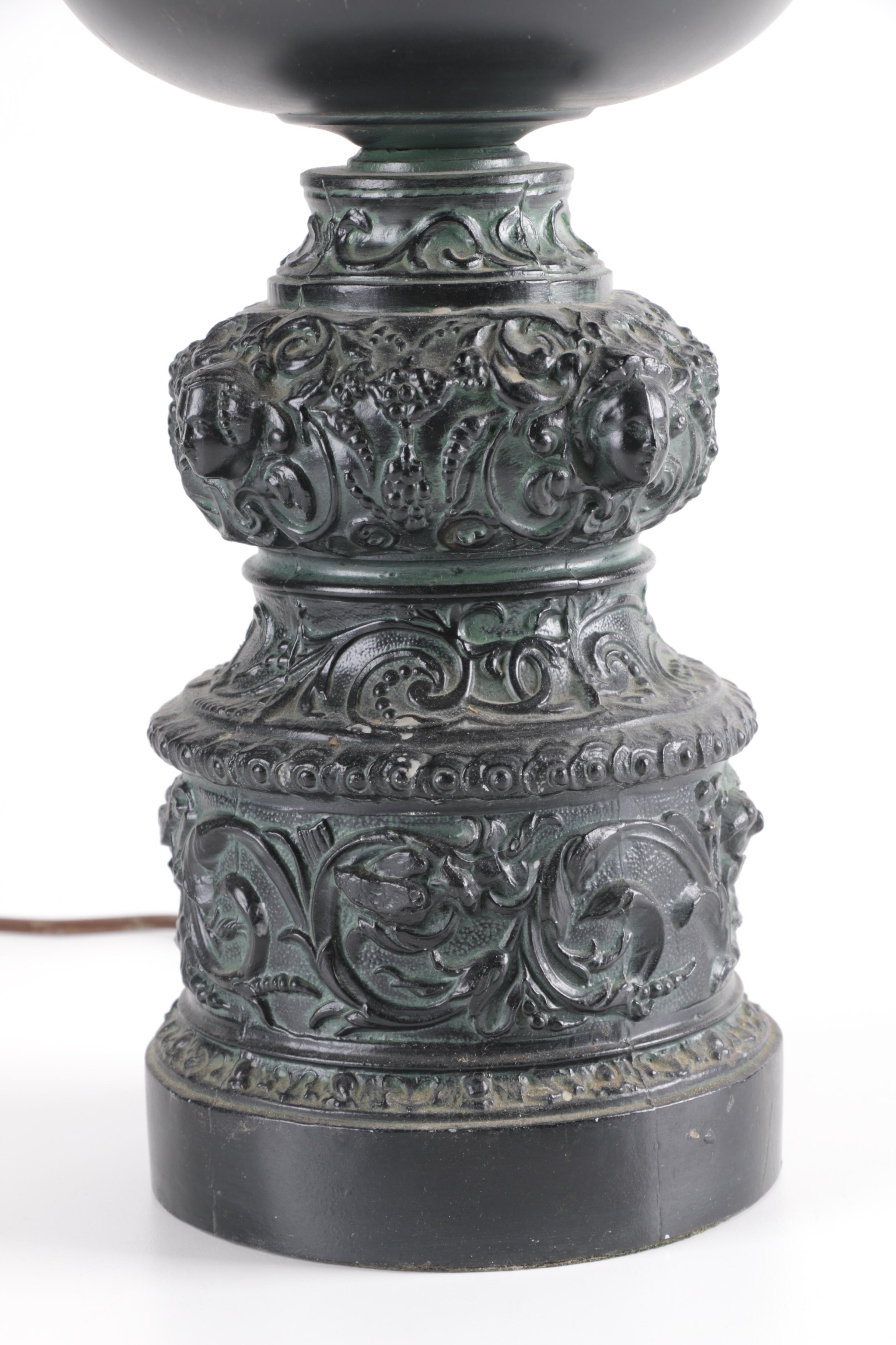 Metal Lamp with Foliate Design