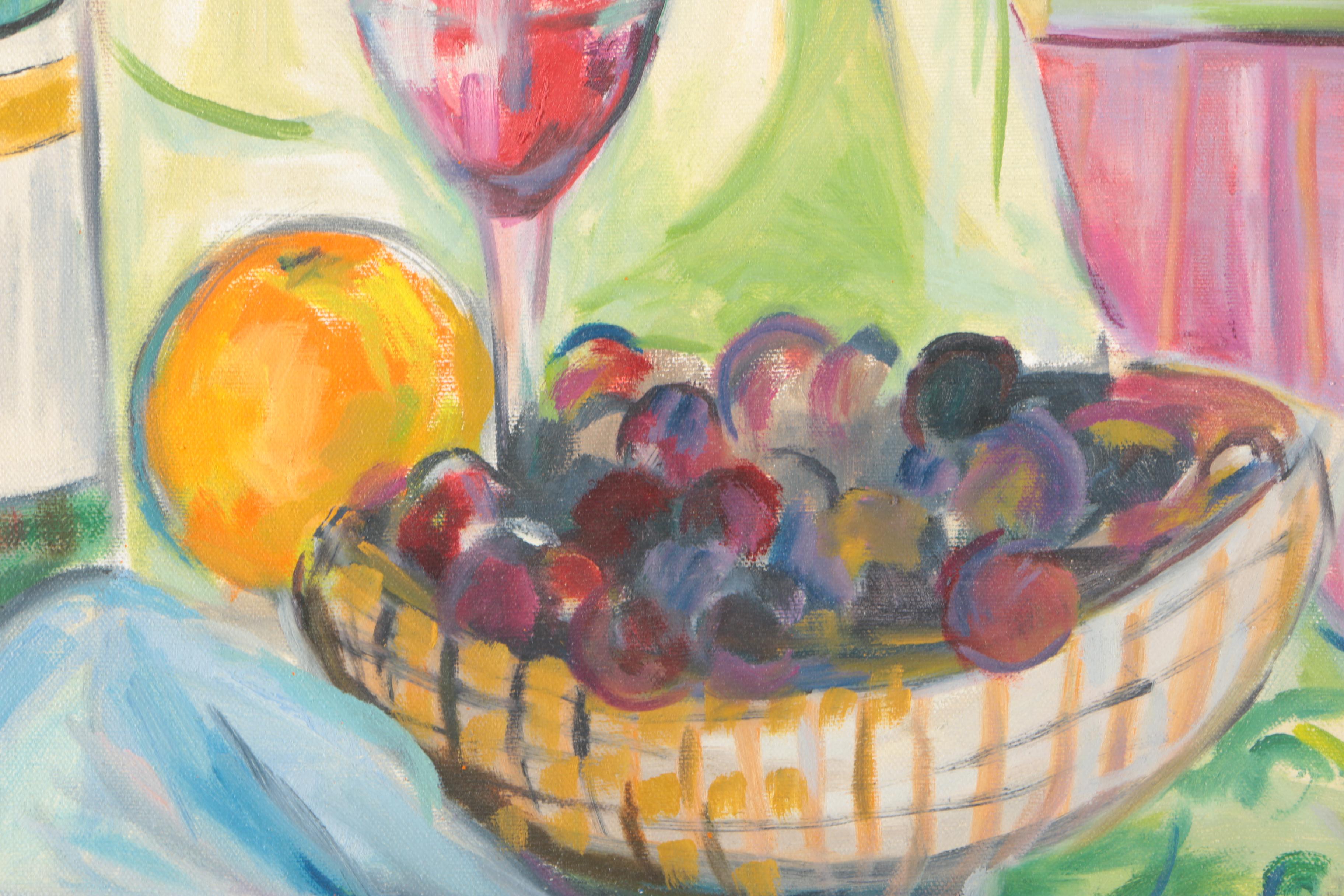 N. Cohen Still Life Oil Painting on Canvas