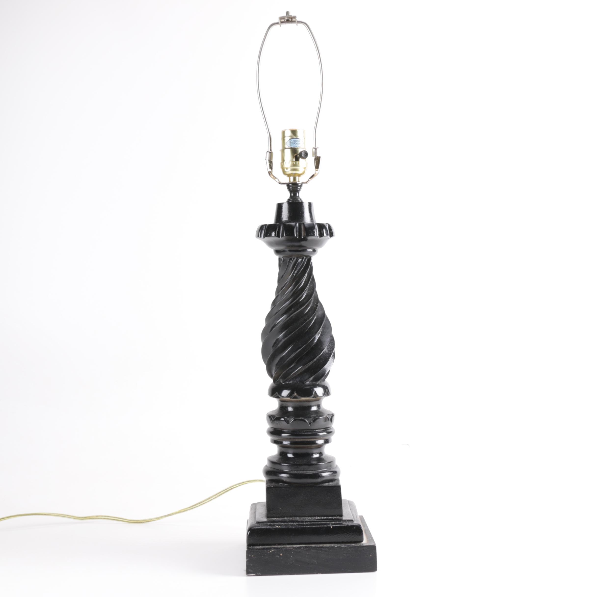 Wooden Lamp Spiral Turned Lamp